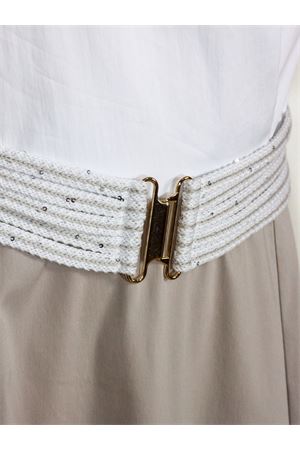 Abito lungo in cotone bianco e beige PUROTATTO | SS260294022860