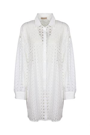 White broderie anglaise cotton shirt PUROTATTO | SS260395076001
