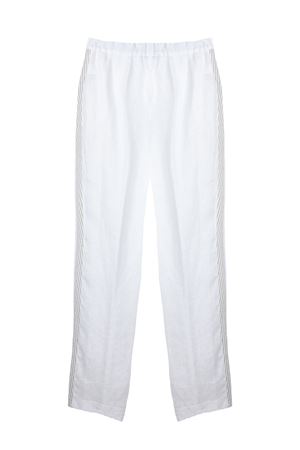 Wide-leg white linen pants PUROTATTO | SS260403175041
