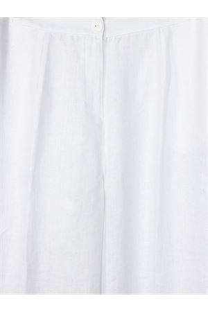Wide-leg white linen pants PUROTATTO | SS260403175041
