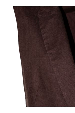 Dark brown linen-blend vest PUROTATTO | SS260408105507