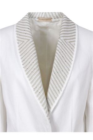 White single-breasted linen blazer PUROTATTO | SS260408112041