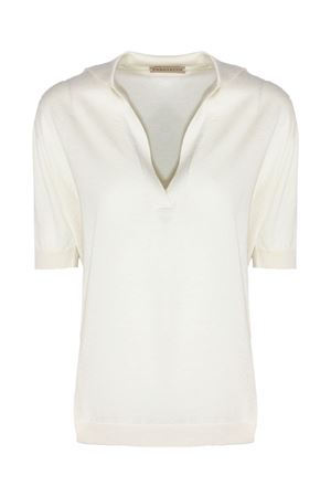 White silk-cashmere blend sweater PUROTATTO | SS260702003001