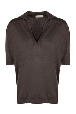 Brown silk-cashmere blend sweater PUROTATTO | SS260702003507