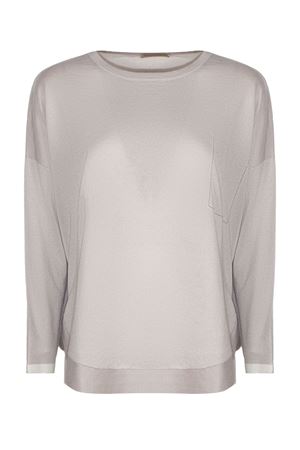 Gray sweater in a silk-cashmere blend PUROTATTO | SS260702008341