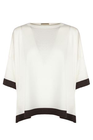 Cream-white silk-cashmere blend sweater PUROTATTO | SS260702010709