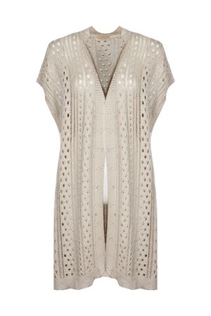Beige cotton cardigan PUROTATTO | SS26073240243