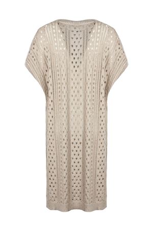 Beige cotton cardigan PUROTATTO | SS26073240243