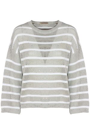 Striped cotton-blend sweater PUROTATTO | SS260732408227