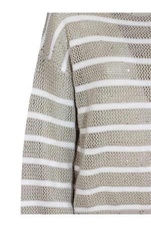 Striped cotton-blend sweater PUROTATTO | SS260732408227