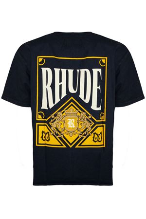 Black cotton T-shirt RHUDE | RHSS26TT020126185