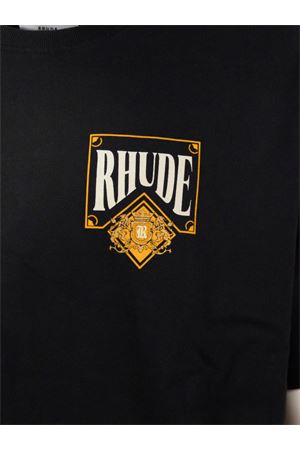 Black cotton T-shirt RHUDE | RHSS26TT020126185
