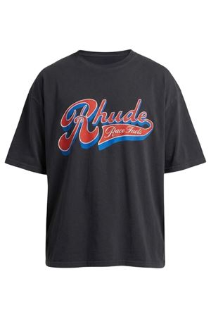 Black cotton T-shirt RHUDE | RHSS26TT030126187