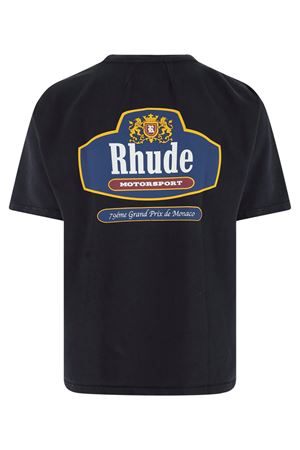 Black cotton T-shirt RHUDE | RHSS26TT040126189