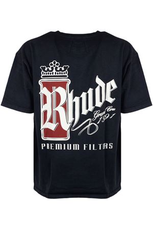 Black cotton T-shirt RHUDE | RHSS26TT070123159
