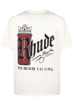 Cream white cotton T-shirt RHUDE | RHSS26TT070123160