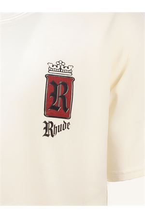 Cream white cotton T-shirt RHUDE | RHSS26TT070123160