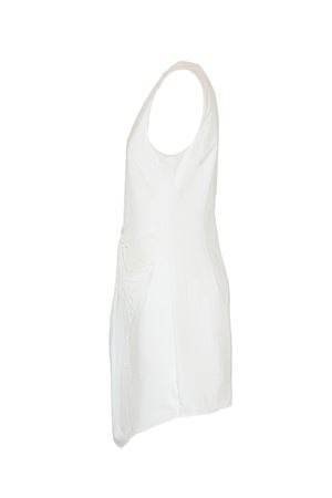 Short Sleeveless Dress In White Cotton ROTATE | 115302400