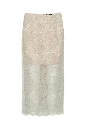 Flower Mesh Pencil Skirt Light Grey ROTATE | 115703039