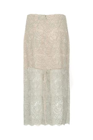 Flower Mesh Pencil Skirt Light Grey ROTATE | 115703039