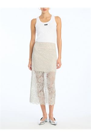 Flower Mesh Pencil Skirt Light Grey ROTATE | 115703039