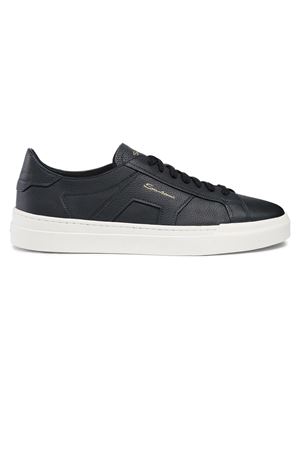 Navy blue calf leather sneakers SANTONI | MBGT21967PNNTSIWU55.
