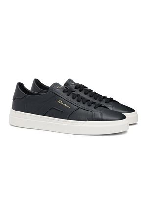 Navy blue calf leather sneakers SANTONI | MBGT21967PNNTSIWU55.