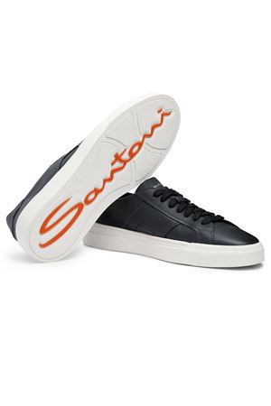 Navy blue calf leather sneakers SANTONI | MBGT21967PNNTSIWU55.