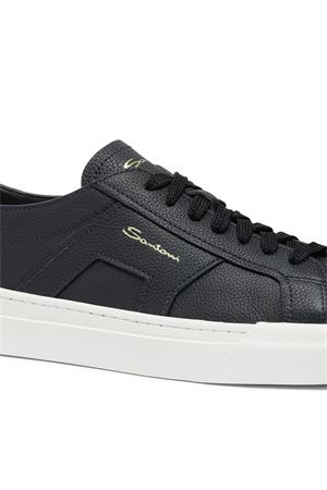 Navy blue calf leather sneakers SANTONI | MBGT21967PNNTSIWU55.