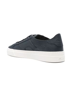 Navy blue calf leather sneakers SANTONI | MBGT21967PNNTSIWU55.