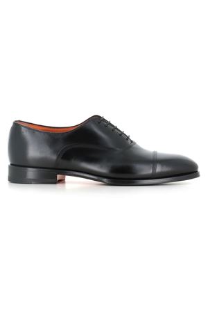 Black brushed leather Oxfords SANTONI | MCAD18883JJ6BNTGN01.