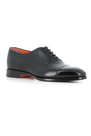 Black brushed leather Oxfords SANTONI | MCAD18883JJ6BNTGN01.