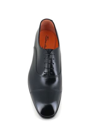 Black brushed leather Oxfords SANTONI | MCAD18883JJ6BNTGN01.