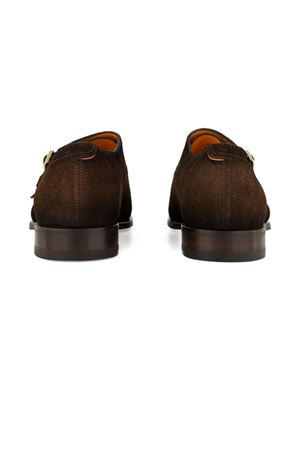 Double buckles in dark brown suede SANTONI | MCAD19027JJ6BGEXT50.