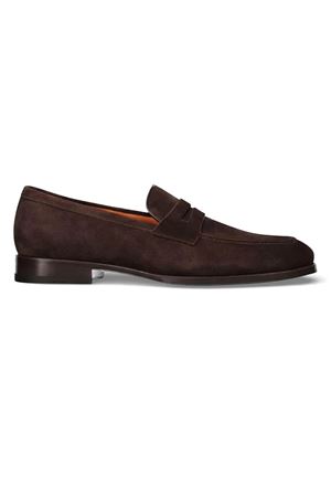 Mocassino in pelle scamosciata marrone SANTONI | MCAD19314JJ6GGEXT50.