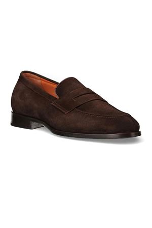 Mocassino in pelle scamosciata marrone SANTONI | MCAD19314JJ6GGEXT50.