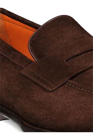 Mocassino in pelle scamosciata marrone SANTONI | MCAD19314JJ6GGEXT50.