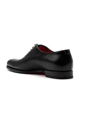 Stringata oxford in pelle anticata nera SANTONI | MCBD19171BJ1GNTGN01.