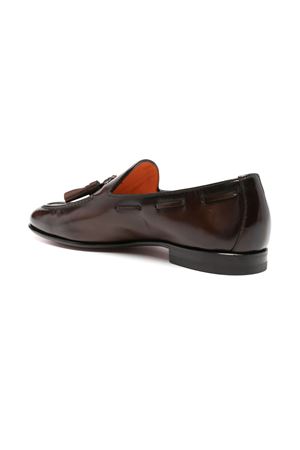 Dark brown patent leather tassel loafer SANTONI | MCNC13904LA3GNTGT50.
