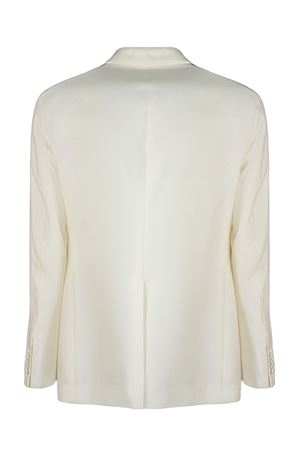 Blazer in misto lana vergine 110S e lyocel bianco panna TAGLIATORE | 1FVK18A060092X3108