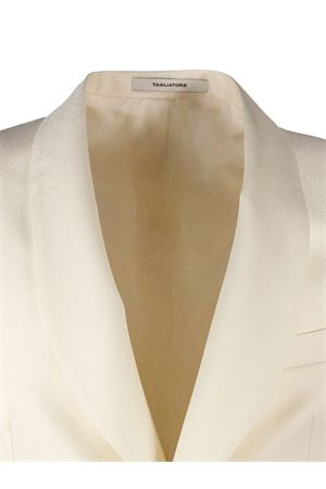 Blazer in misto lana vergine 110S e lyocel bianco panna TAGLIATORE | 1FVK18A060092X3108