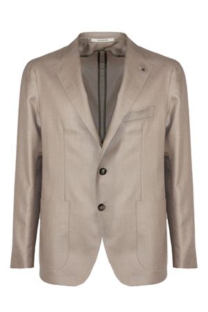 Blazer in beige virgin wool, silk and linen blend TAGLIATORE | 1SMC22K440062T3226