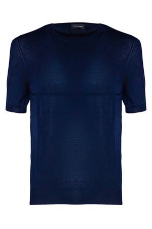 T-shirt in cotone blu TAGLIATORE | BURTONPWE26BLU