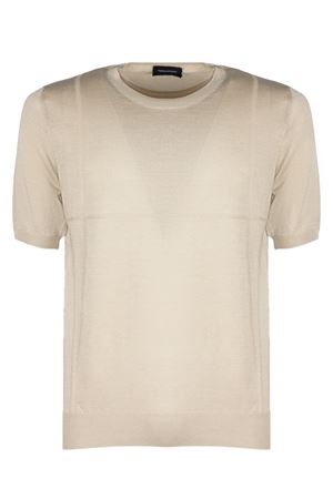T-shirt in cotone beige TAGLIATORE | BURTONPWE26ECRU