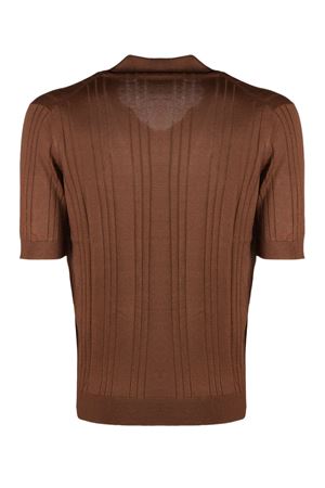 Brown silk polo shirt TAGLIATORE | DARNELGSE26168