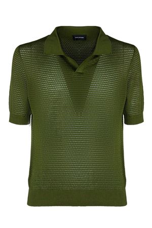 Polo traforata in cotone verde TAGLIATORE | FINLAYPWE26OLIVA