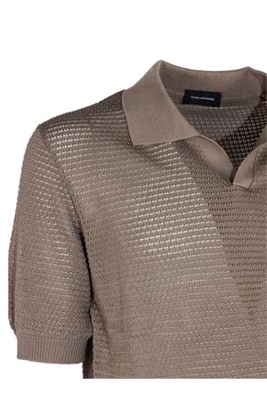 Polo traforata in cotone marrone TAGLIATORE | FINLAYPWE26TAUPE