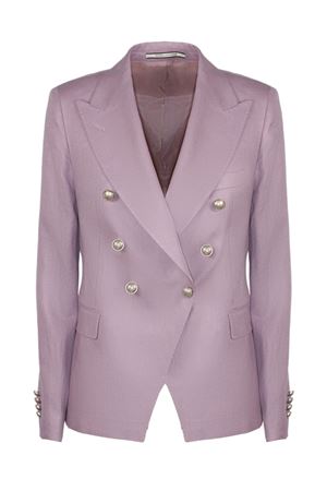 Double-breasted blazer in wisteria linen TAGLIATORE | JALICYA10B260019EY833