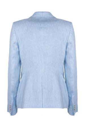 Double-breasted blazer in light blue linen TAGLIATORE | JALICYA10B340297EI819
