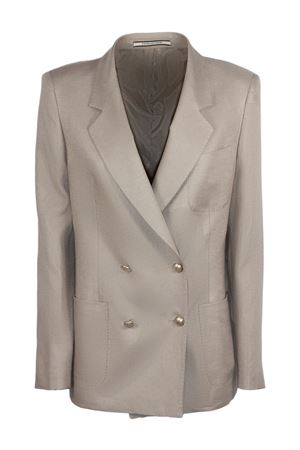 Beige linen double-breasted blazer TAGLIATORE | JNAYADE10L340021ET818